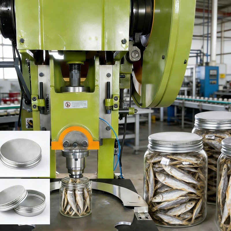 Linija za proizvodnjo kapic z navojem za posušene ribe