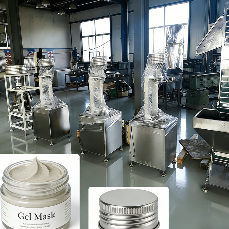 Linija za proizvodnjo pokrovčkov z navojem za gel masko